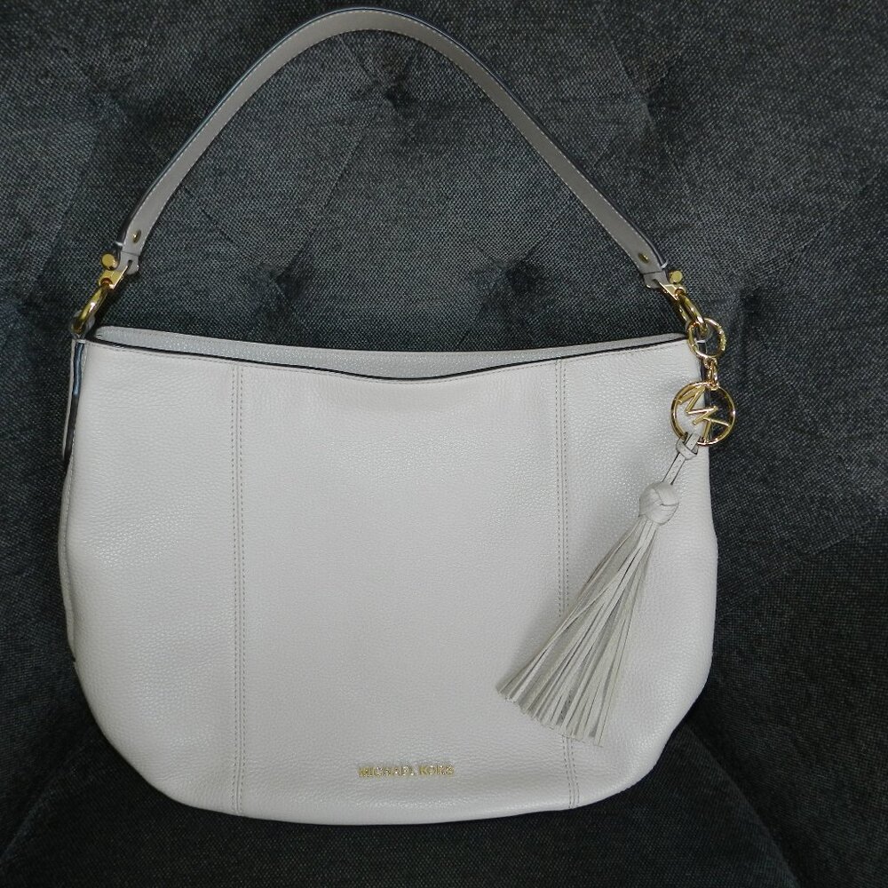 Michael Kors Brooke Large Leather Zip Hobo Shoulder Bag Soft Pink